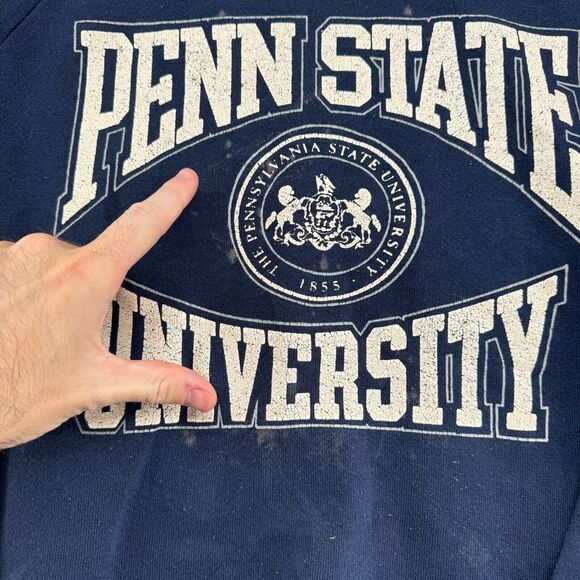 VTG Fruit of the Loom Penn State Nittany Lions Sweatshirt Men Large (M) Blue USA - Picture 5 of 12